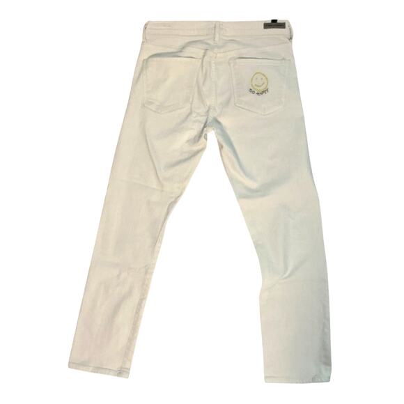CITIZEN OF HUMANITY Elsa Mid Rise Slim Fit Crop White Embroidered Jeans Size 28 - Picture 4 of 15